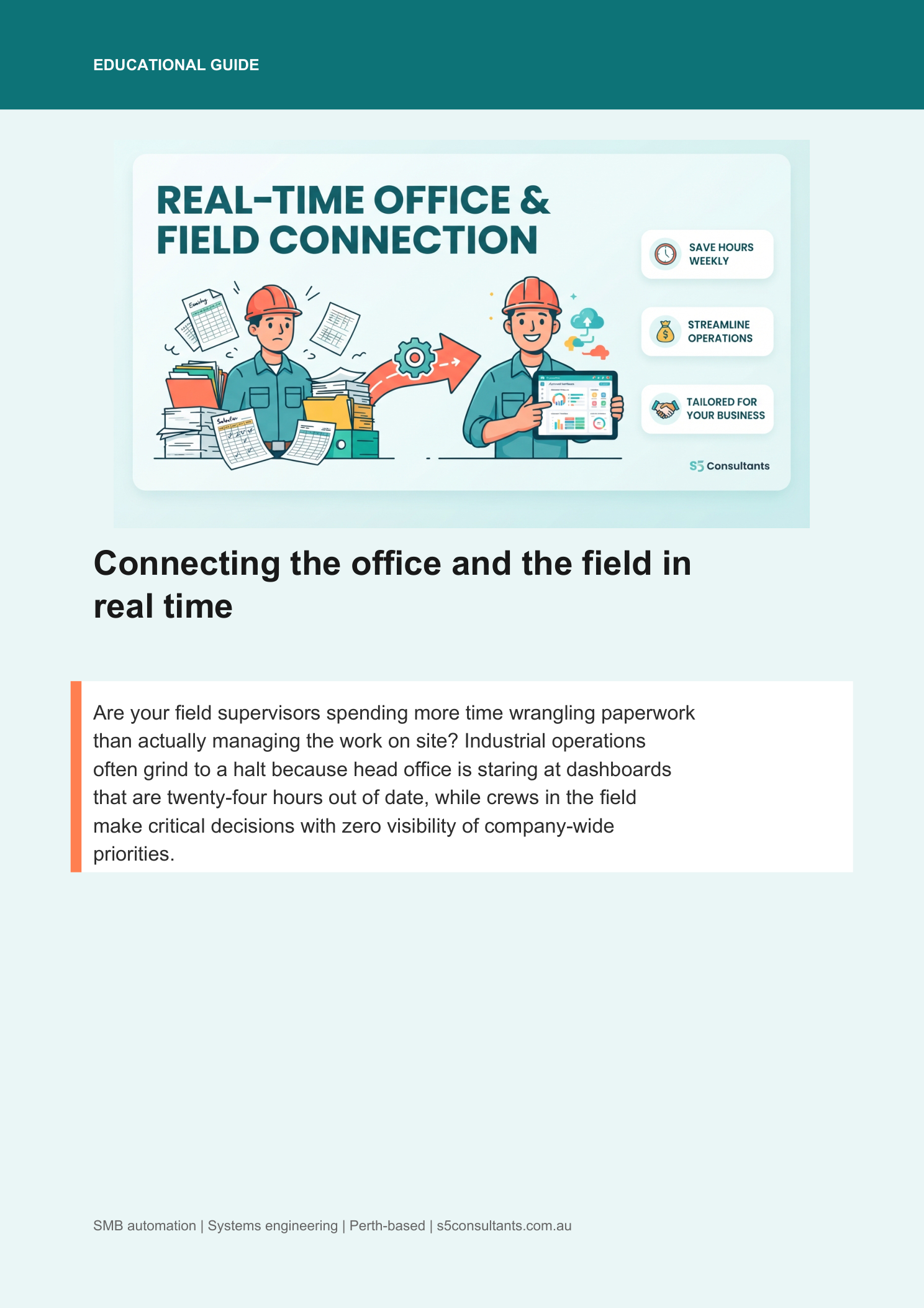 Field supervisors and operations dashboard showing connected field-to-office data